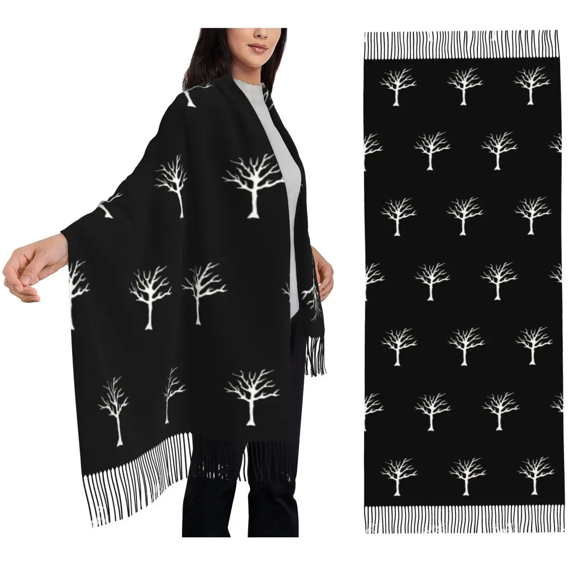

XXXTentacion Tree Tattoo Design Scarf Tassel Scarves Women Soft Warm Shawls and Wraps Large Fall Winter Shawl Wrap