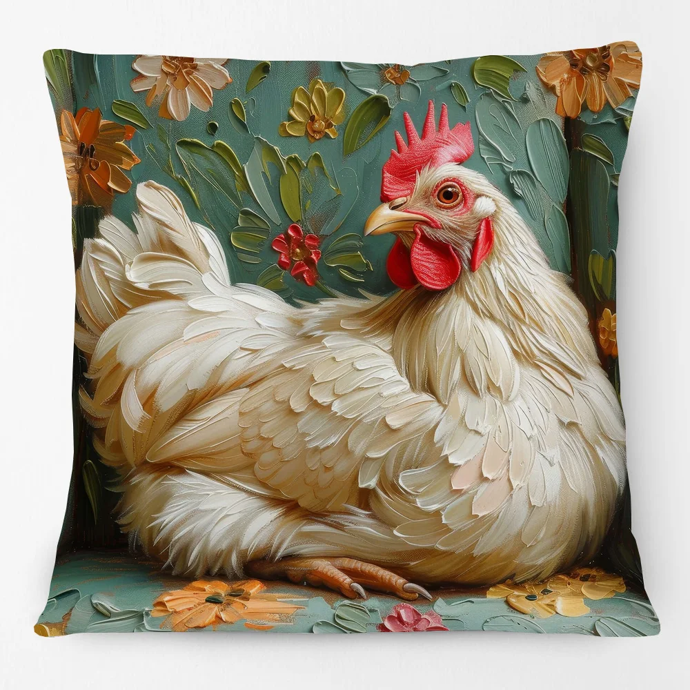 Vintage Oil Painting Orange Macaw Parrot Throw Pillow Cover, Floral Peony Green Background Decorative Cushion Case for Sofa Home