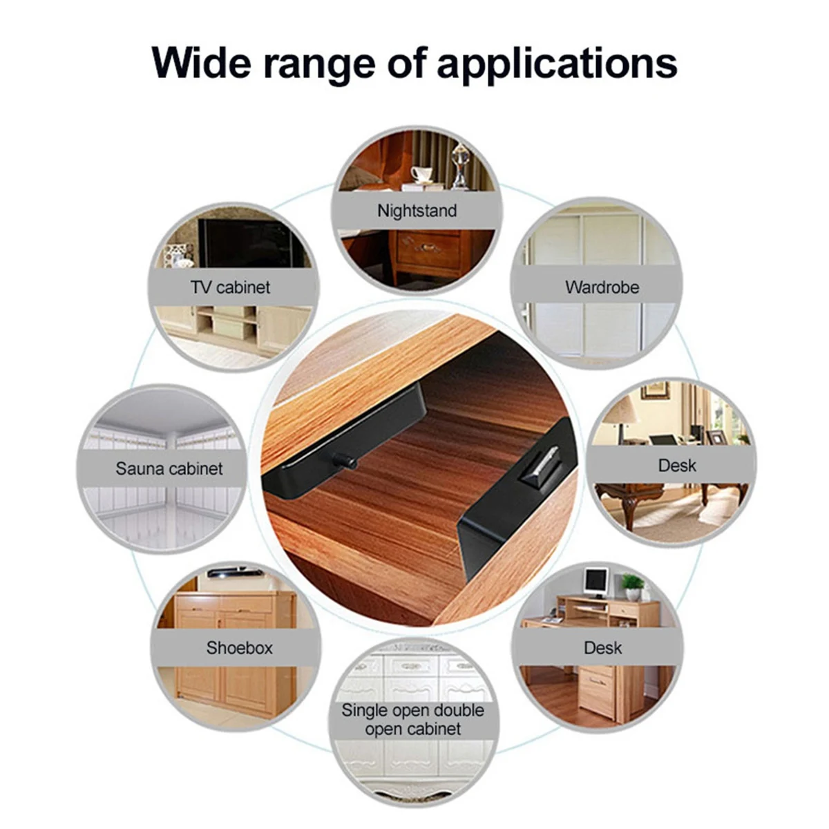 New-Smart Tuya Drawer Sensor Lock Keyless Invisible No Hole File Cabinet Lock Wardrobe Locks APP Bluetooth Drawer Switch