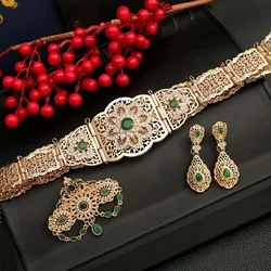 Trendy Caftan Wedding Belts Plating Gold Arabic Luxury Wedding Jewelry for Bridal Cinturón Mujer Para Vestido Moroccan Belt