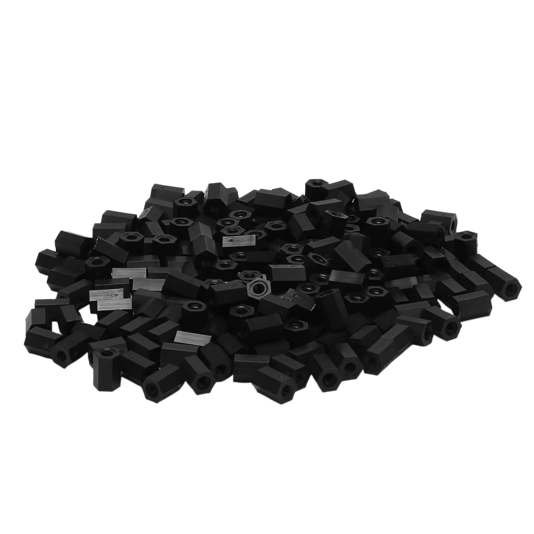 200Pcs M3 Female Thread Nylon Hex Spacer Standoff Pillar Black(M3X8)