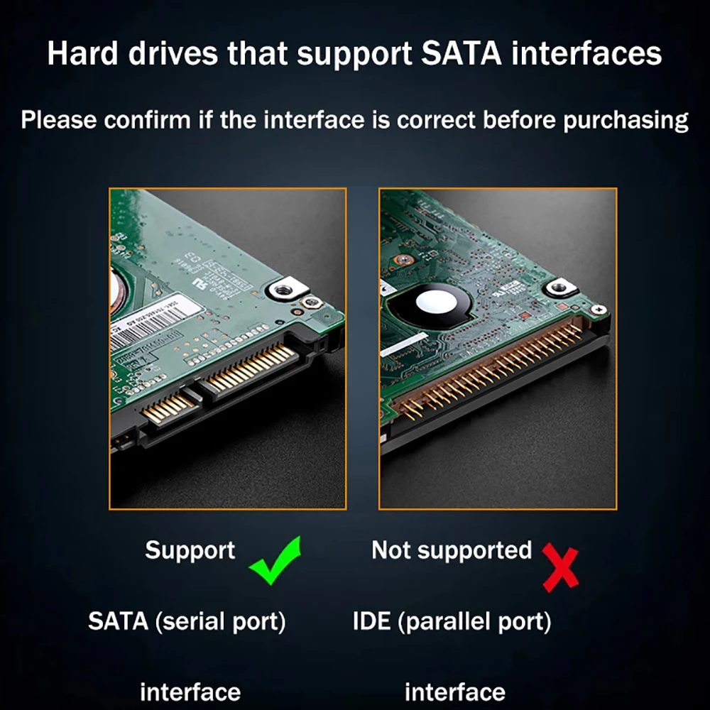 2.5인치 도구가 필요 없는 RGB 모바일 하드 디스크 박스 USB 3.2 5Gbps 노트북 솔리드 스테이트 기계식 하드 디스크 SSD HDD 인클로저 유형 C 3.1