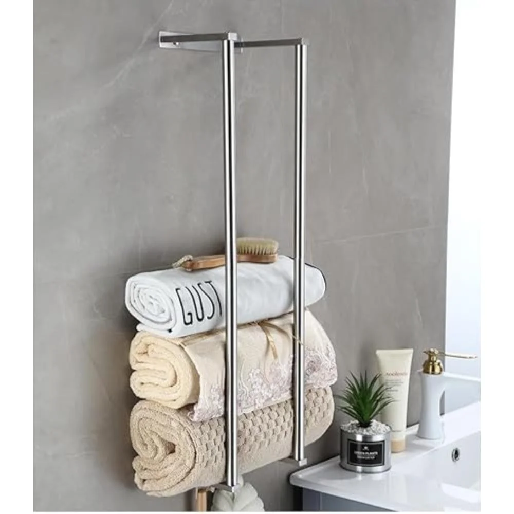 Toallero baño pared acero inoxidable para toallas enrolladas - imagen 2