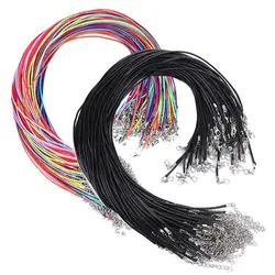 10Pcs/lot 1.5/2mm Leather Cord Necklace Wax Rope DIY Jewelry Making Supplies Necklaces Pendant Chain Wax Cord Jewelry Findings