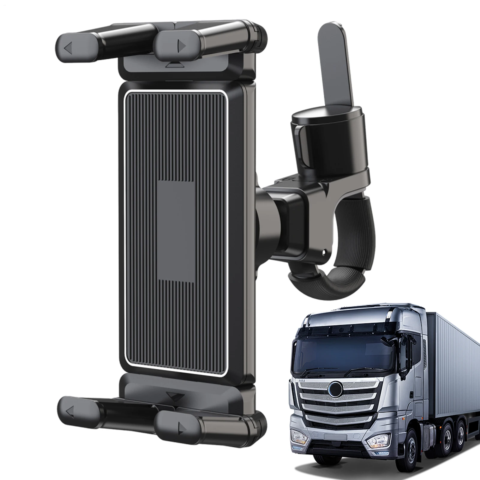Heavy Duty Truck Phone Mount Vibration Proof with Super Clamp Secure Holder for Excavator Forklift Dashboard, Anti-Shake