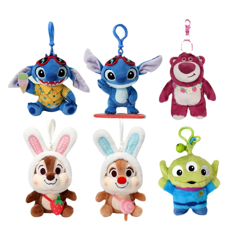 

Authentic Disney Doll Strawberry Bear Doll Keychain Stitch Plush Toy Backpack Hanger Bag Hanger