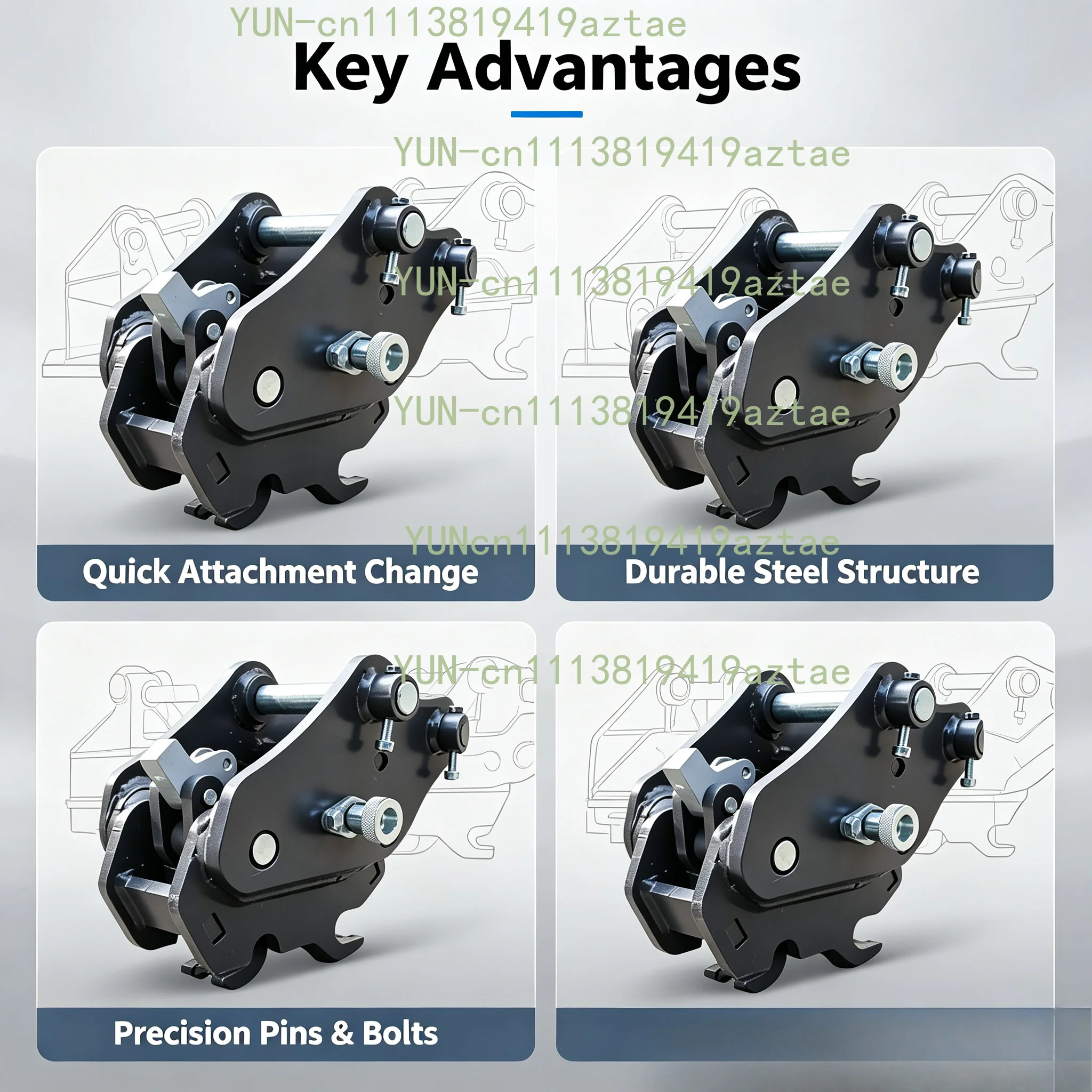 Mini Excavator Quick Coupler, Hydraulic Quick Hitch Connector, Fast Switch Multiple Attachments, Convenient & Efficient