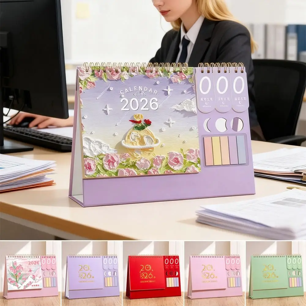 

Useful 2026 Desktop Paper Calendar Multi-function Home Decor Planner Scheduler Yearly Notebook Agenda Organizer Home Office