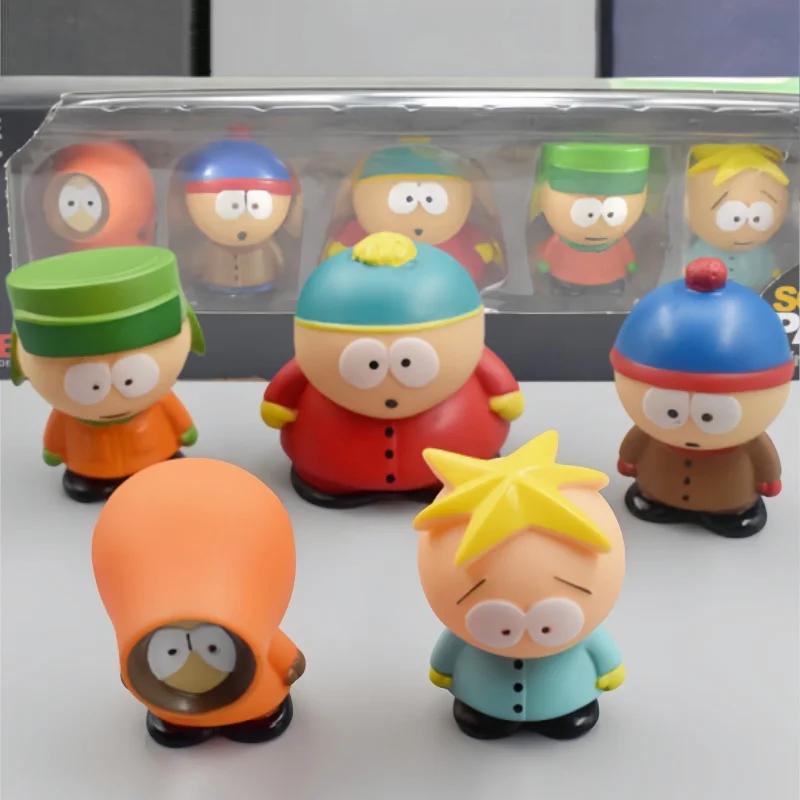 South North Park Mini Figures 5pcs Southpark Anime Figure Pvc Kawaii Cute Room Tabletop Collectble Dolls Models Toys Gifts