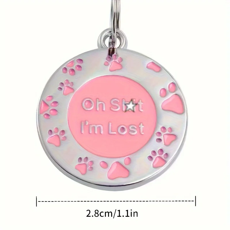 Personalized Glitter Paw Print Dog Tag Custom Pet Name Phone Number Engraved Dog ID Anti-Lost Dog Collar Pendant Pet Accessories