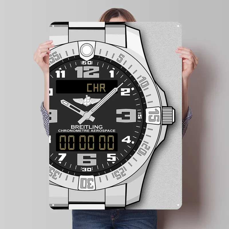 Breitling аэрокосмическая жесть, знаки, часы, постер, украшение интерьера, гостиная, металлическая вывеска на заказ для настенного художественного украшения, ретро Breitling аэрокосмическая жесть, знаки, часы, постер, украшение интерьера, гостиная, металлическая вывеска на заказ для настенного художественного украшения, ретро