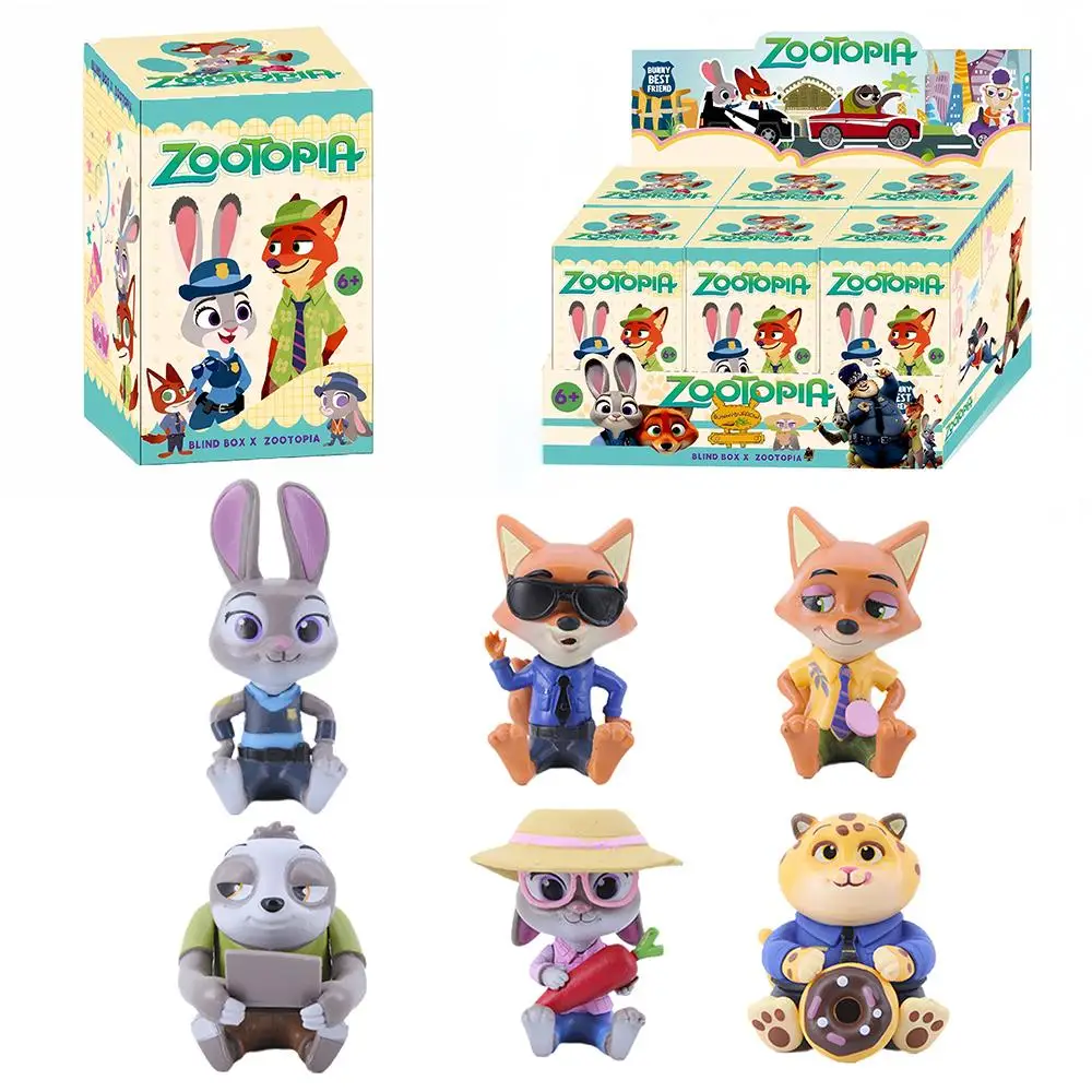 2026년 신제품 트렌디한 동물 도시 수제 장식품 여우 닉 토끼 경찰관 주디 나무늘보 블라인드 박스 인형