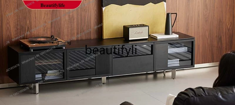 

G153 Solid wood light luxury high-end living room household small apartment modern simple storage locker integrated