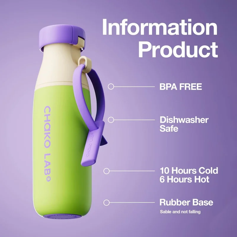 New Chakolab Large Capacity Thermos Cup Double Drinking High Value Portable Straw Water Milk Bottle Outdoor Camping Office Gift view 2