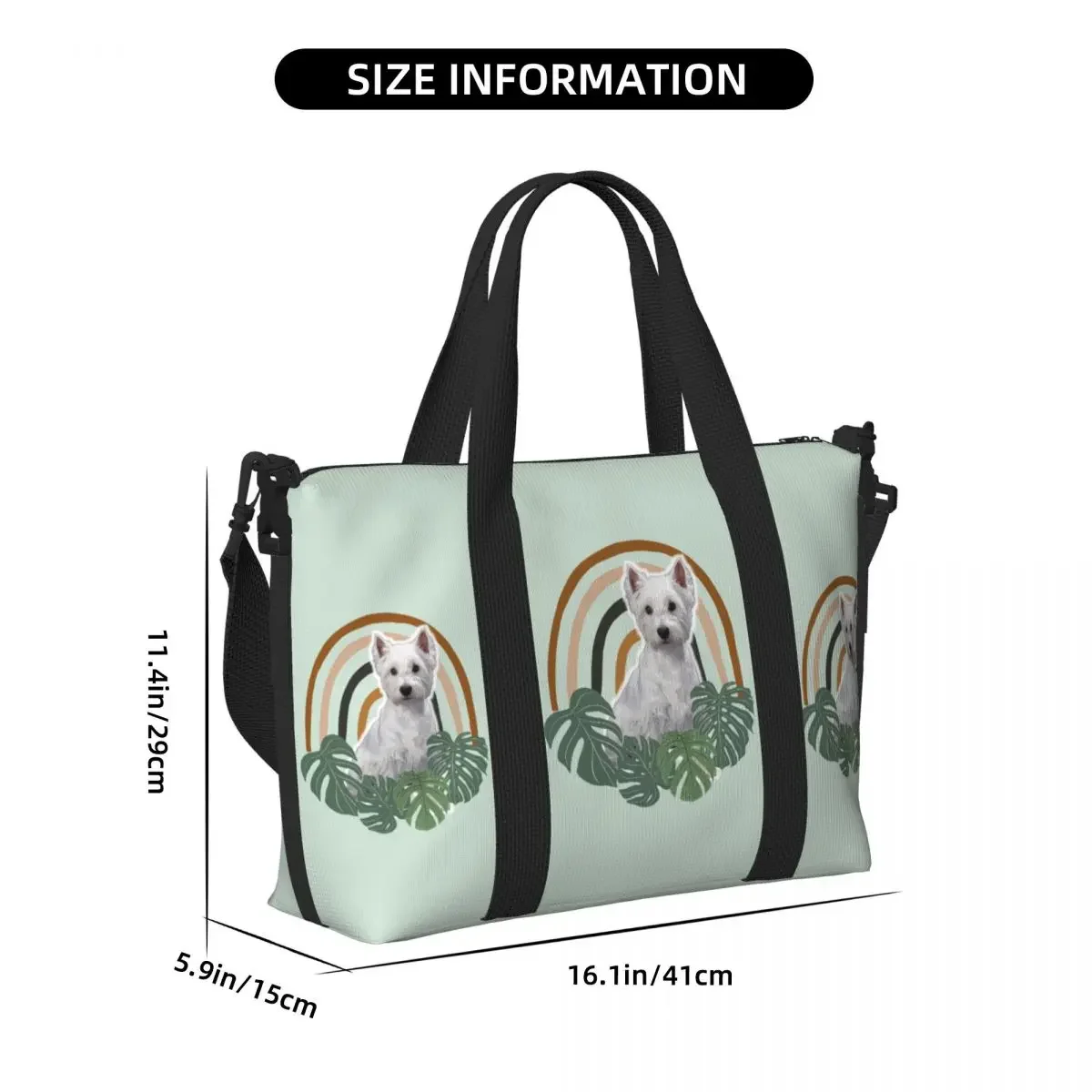 Custom Westie Grocery Shopping Tote Bags Women Large Capacity West Highland White Terrier Lover Dog Beach Gym Travel Bags