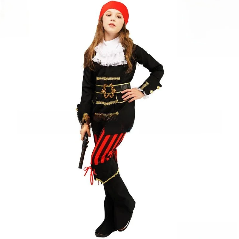 子供用ハロウィンロールプレイング海賊コスチュームパーティー服子供用コスプレ海賊衣装伝統的な中国の舞台衣装