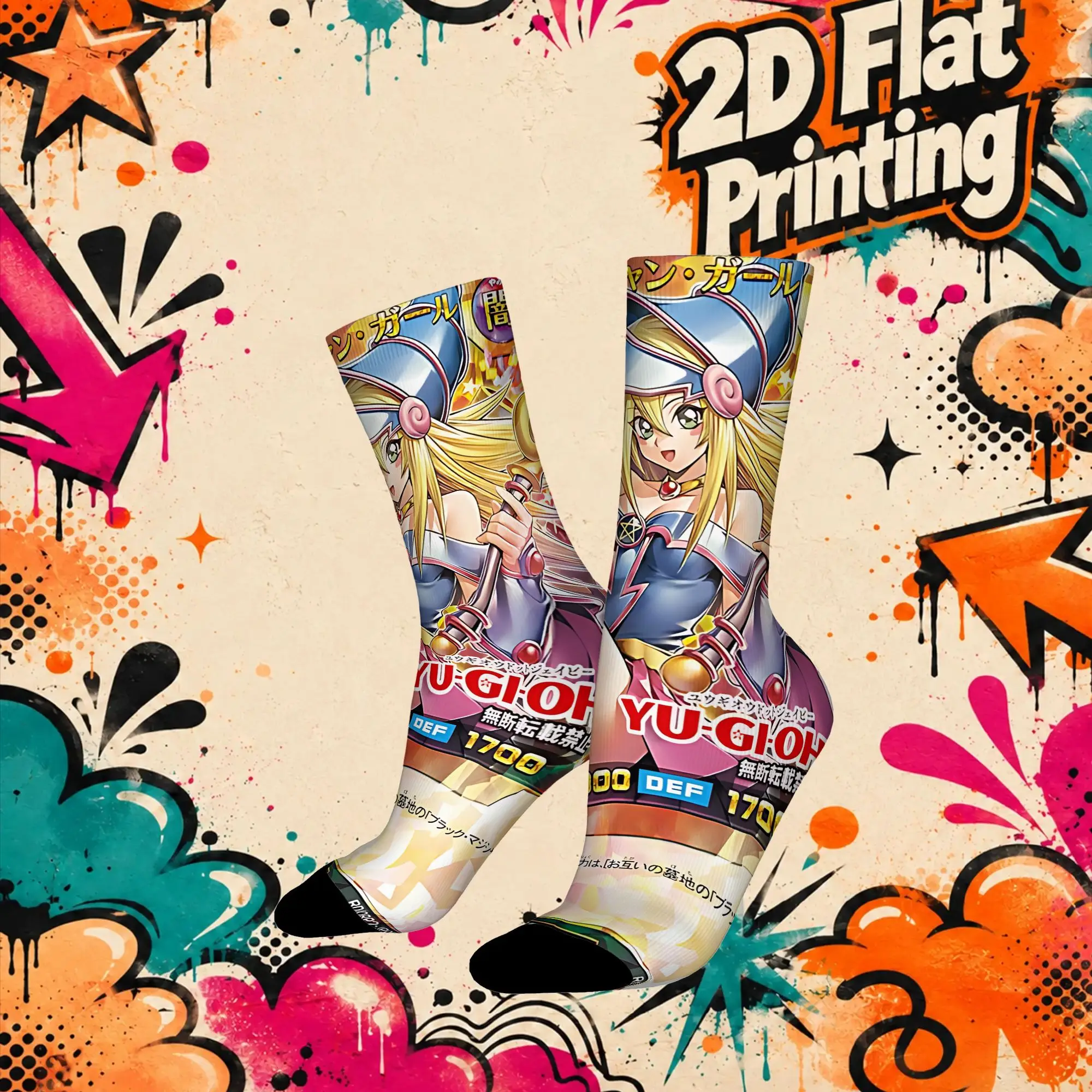 Fashion YU GI OH Card Meme Vintage  Hip Hop Novelty Pattern Crew Crazy Sock Sports Socks