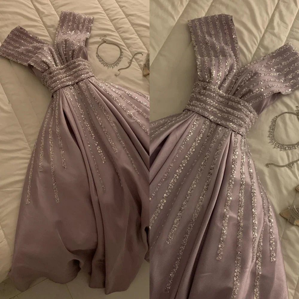 Maßgeschneiderte Yipeisha Sparkle Elegante A-Linie Schatz V-Ausschnitt Midi Kleider Ballkleid Party Kleider Charmeuse Abend Hohe Qualität