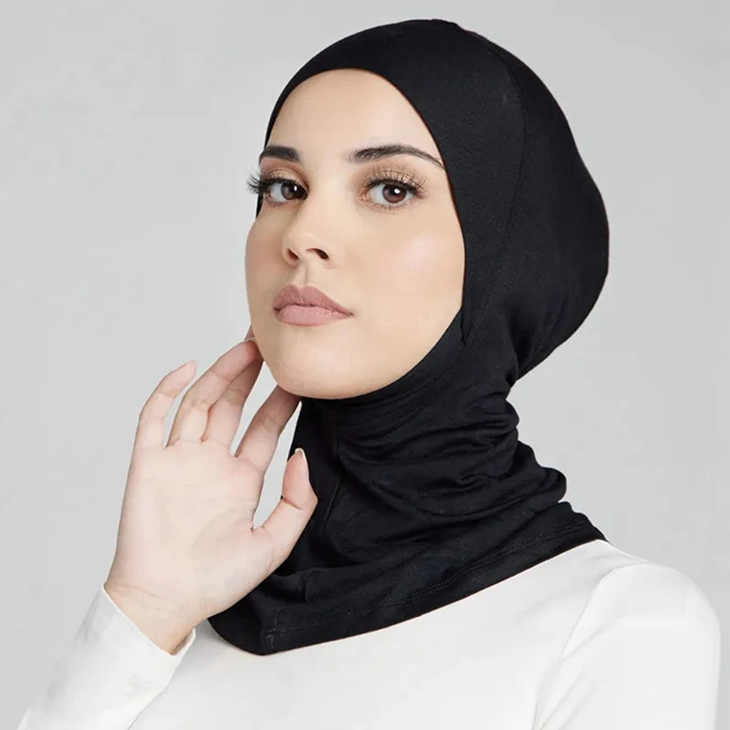 Women's Veil Hijab Muslim Scarf Headscarf Solid Color One Size Base Cap Bottoming Hat Ladies Scarf