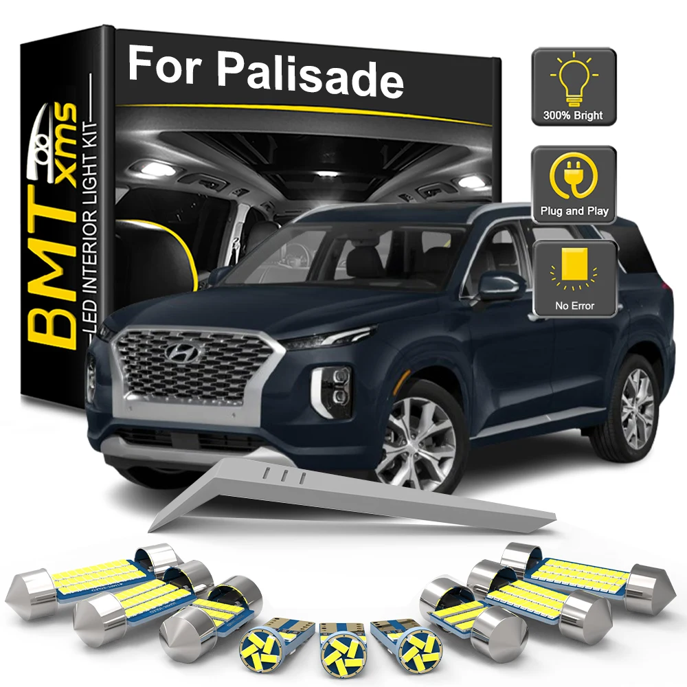 BMTxms 12Pcs Canbus For Hyundai Palisade 2019 2020 2021 2022 Car LED Interior Light Bulb Kit Vehicle Indoor Reading Trunk Lamp