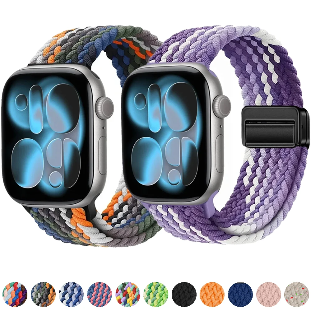 Nylon-Schlaufenband für Apple Watch Serie 11 10 46 mm 42 mm/Ultra 3 2 49 mm/9 8 7 45 mm 41 mm Sportarmband iWatch 6 5 4 SE 3 44 mm 40 mm