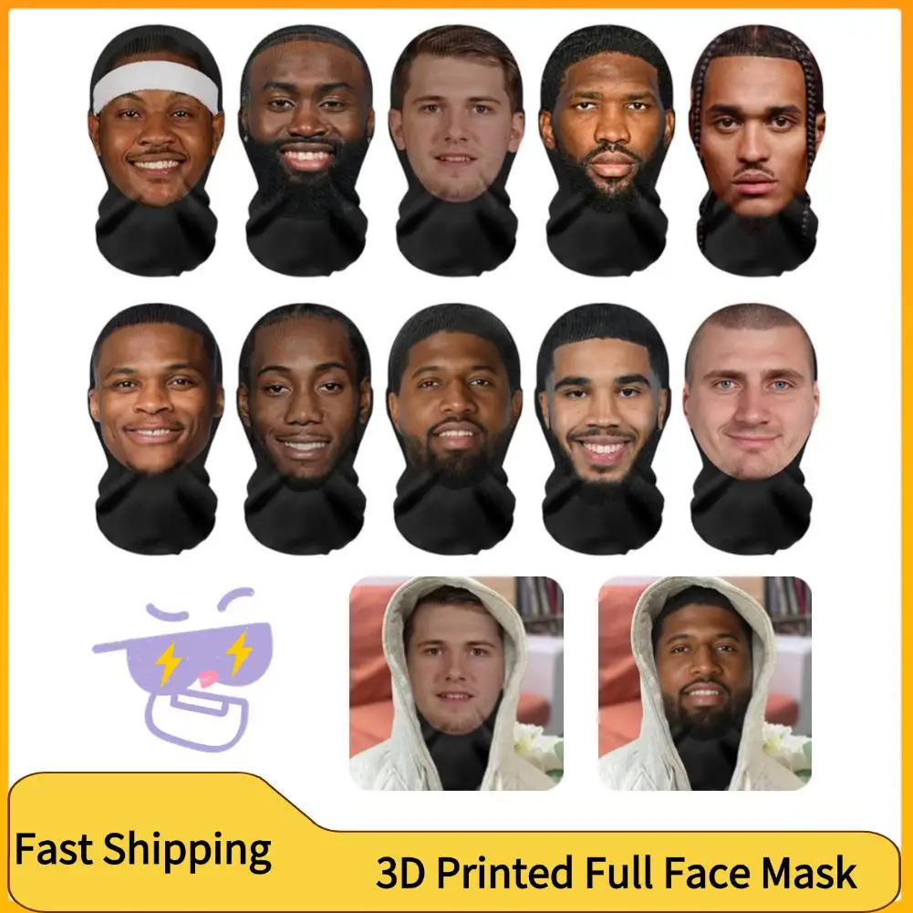 3D Printed Full Face Mask Men And Women Role Play Headdress Hip Hop Fashion Balaclava Headdress Funny Cosplay Props