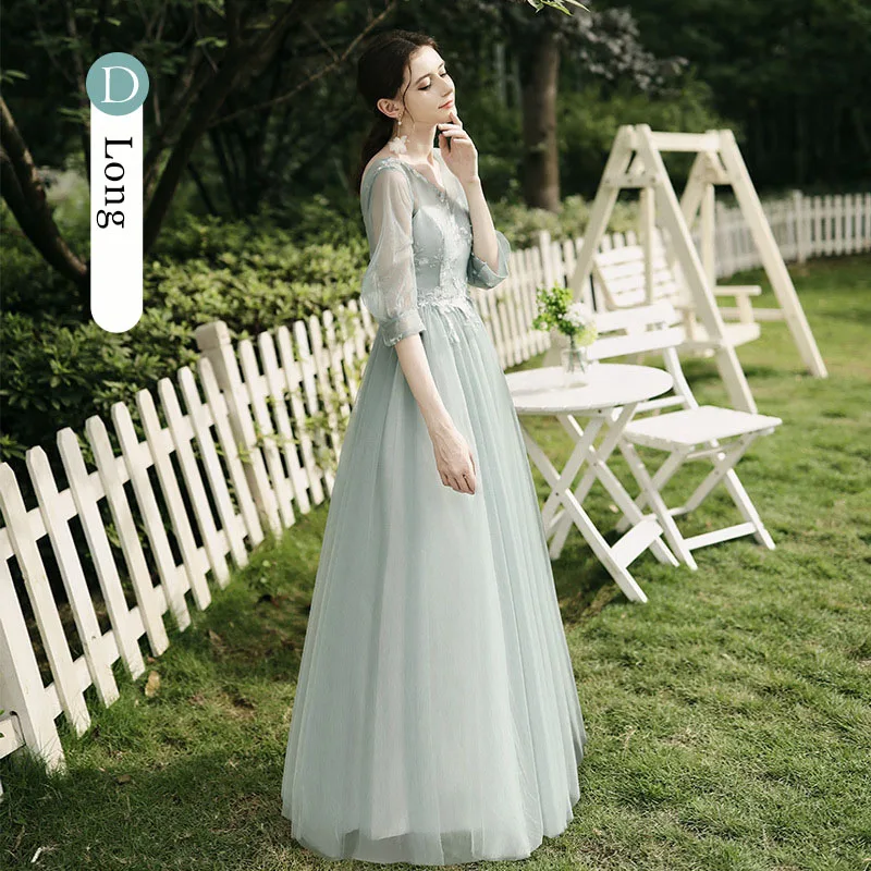 GITSILE Green Long Dress Wedding Dress for Women Bridesmaid Sister Evening Dresses for Wedding Vestidos De Fiesta Formal Dress