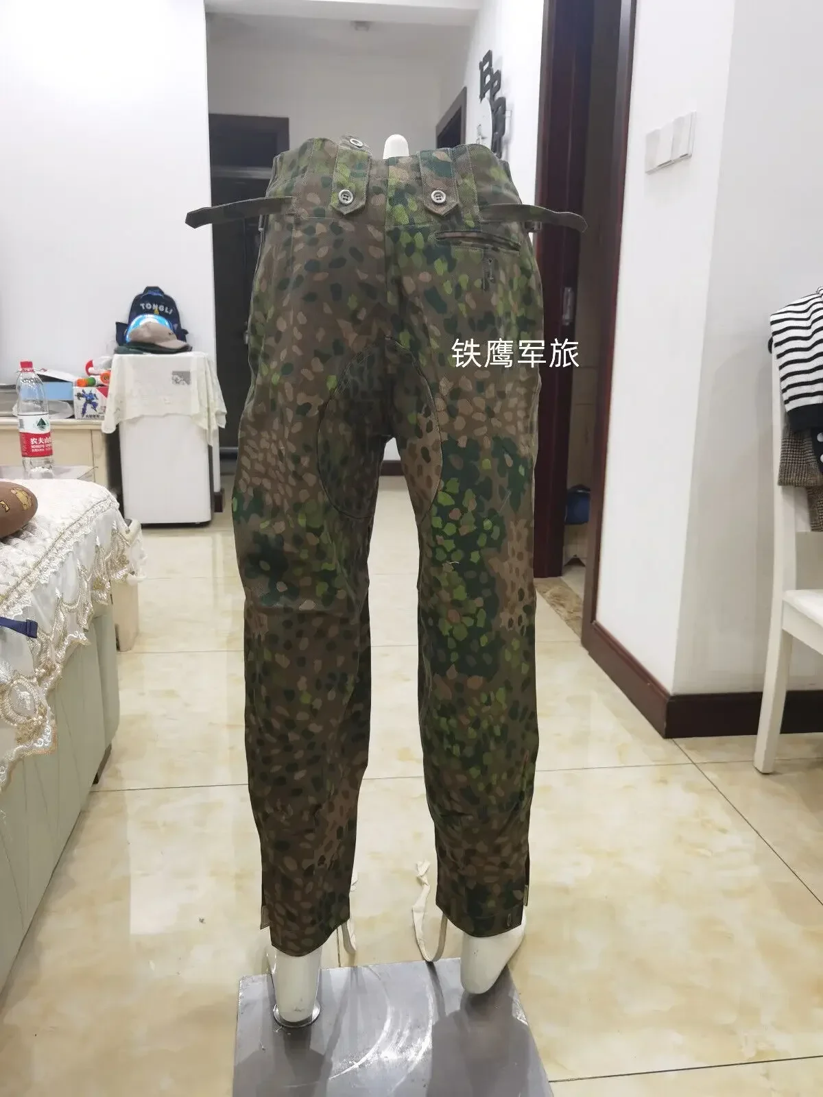 WW2 독일 육군 리넨 HBT DOT 44 PEA CAMO M43 필드 튜닉 & 바지 정장 군복