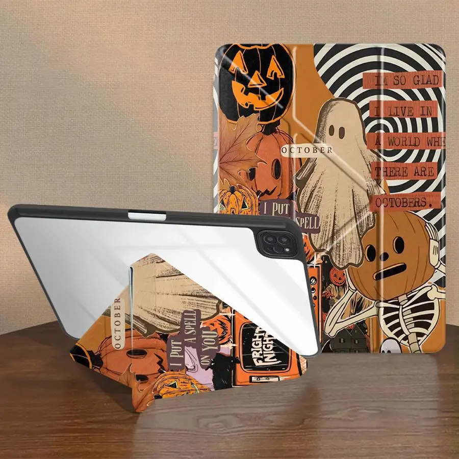 Tablet Case For iPad Air 8 M2 M3 3 11th Mini 7 6 5 10th Gen Pro M4 13 2025 2026 9th 12th With Pen Slot Cover Pumpkin Doll 4