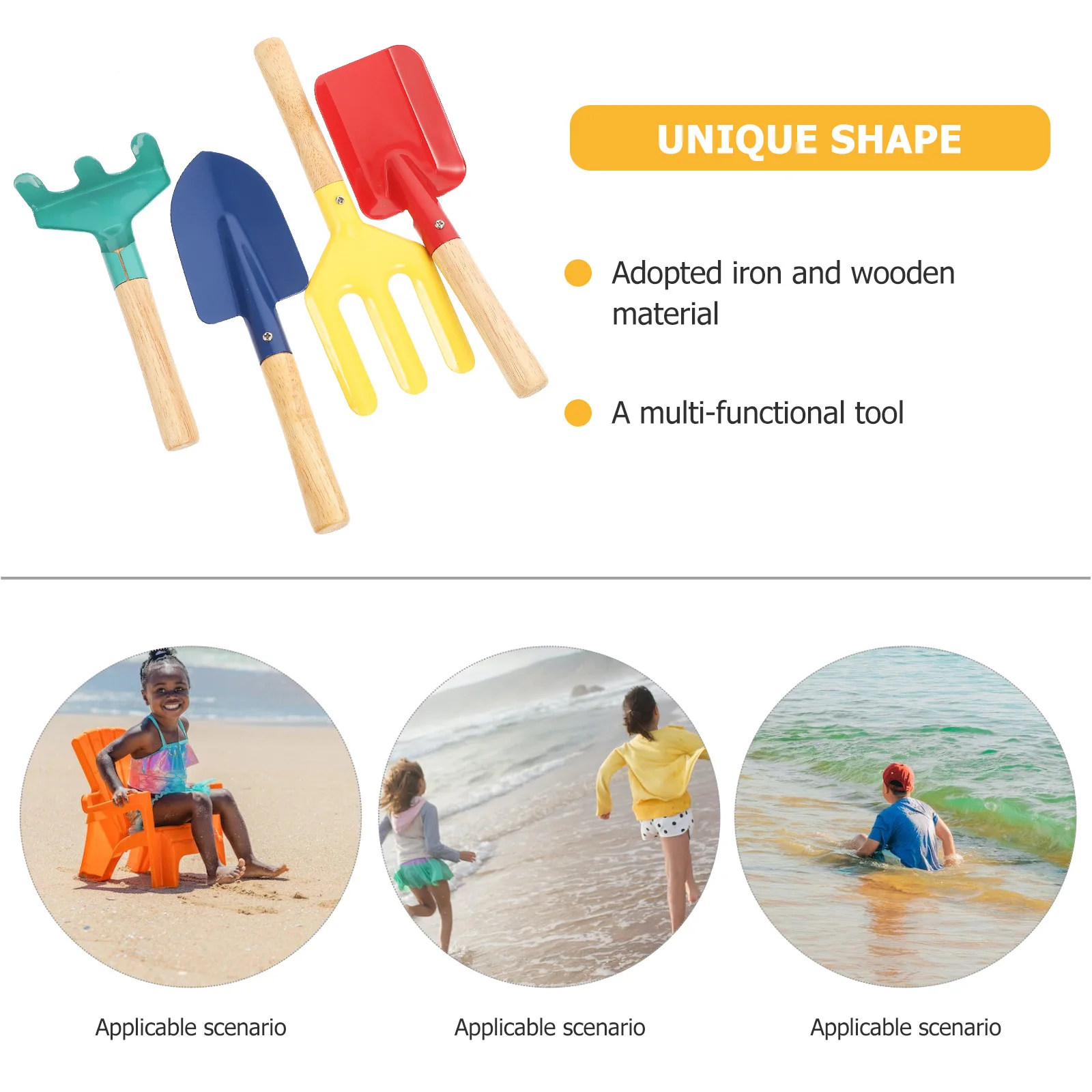 Mini juego de herramientas de jardinería para niños, pala para niños pequeños, caja de arena, Kit de hierro para herramientas para niños