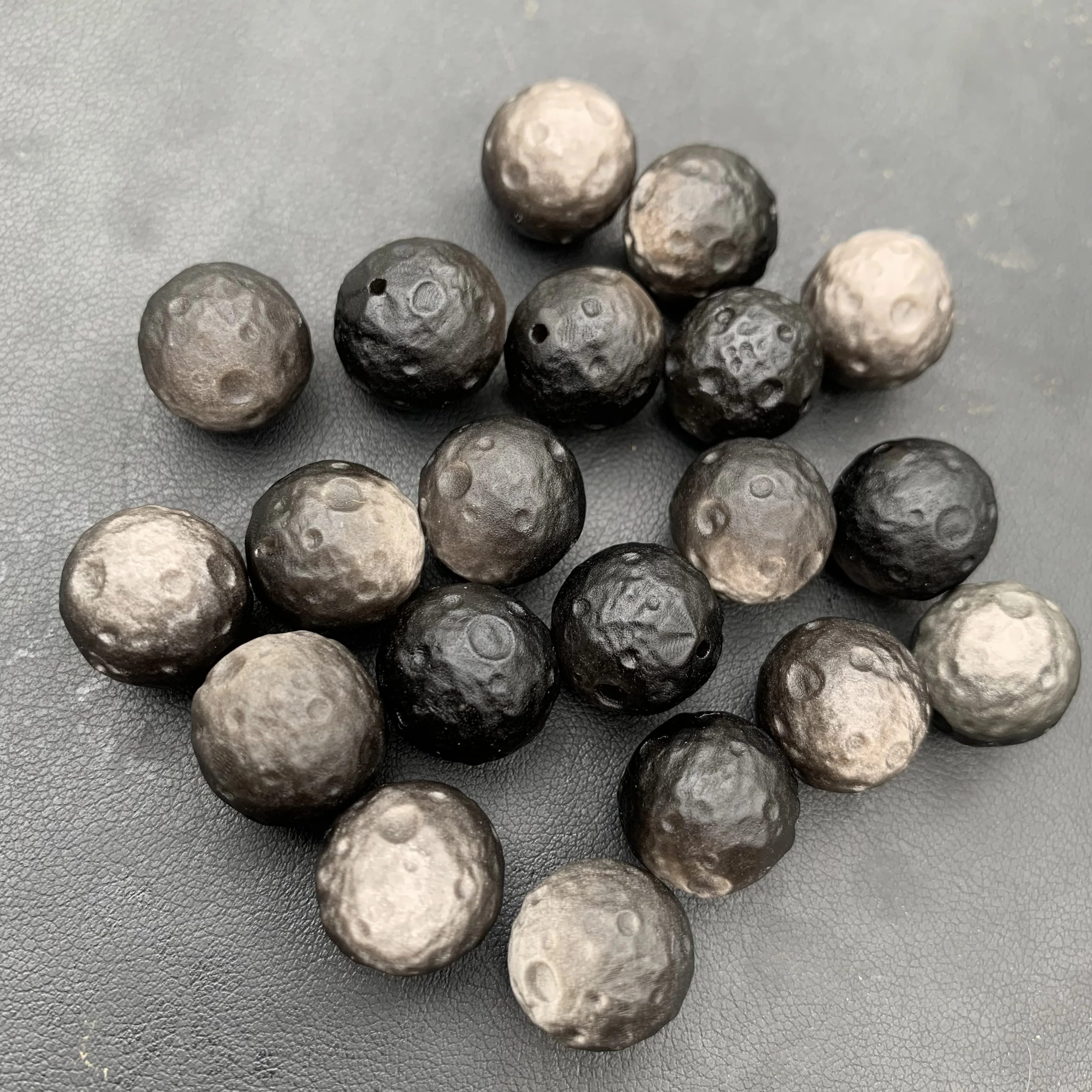 Natural Silver Obsidian stone crystal moon shaped Beads for bracelet DIY