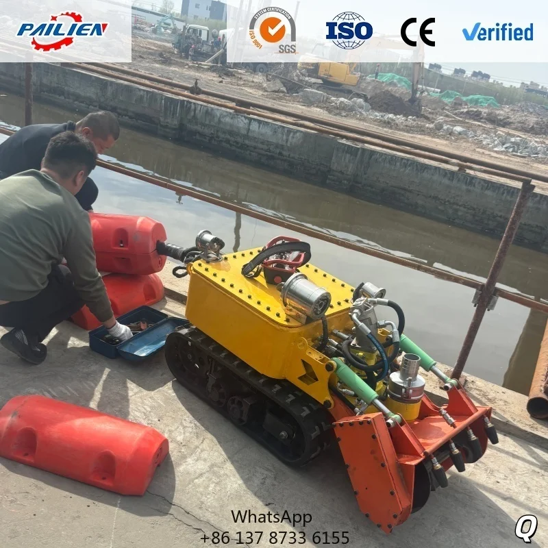 Remote Control Tracked Dredging Robot Hydraulic Mud Sludge Dredger Crawler Machine For Municipal Pipeline And Pond Cleaning