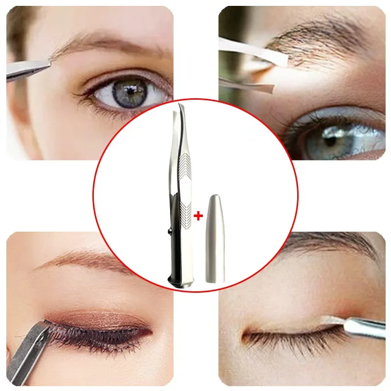 LEDライト付き眉毛ピンセット - プロの眉毛整形と脱毛のための精密照明付き美容ツール