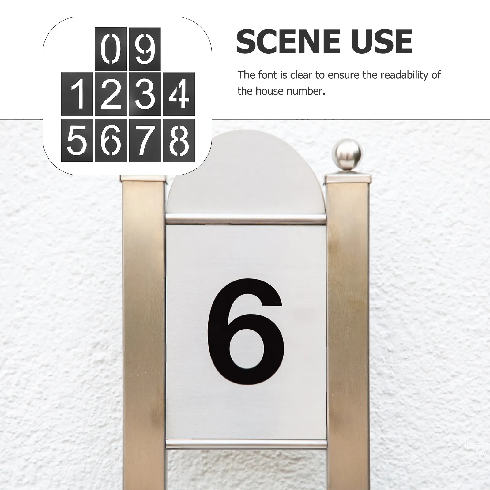 1Set Number Stencils Large Reusable Address Number Stencils 0-9 for Door Mailbox Parking Lot Curb Painting Templates