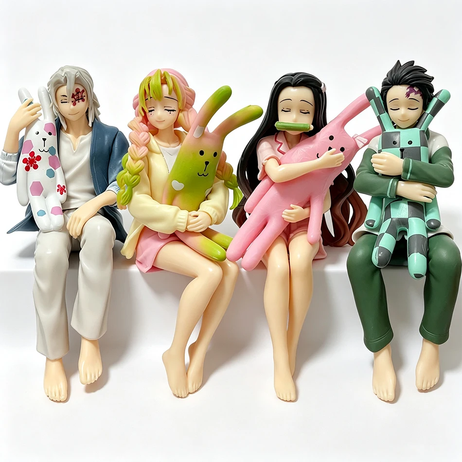 Hot Anime Demon Slayer Blade Charcoal Jiro Midou Bean Honey Glass Sleepwear Sitting Figure PVC Model Toy Ornament Birthday Gift