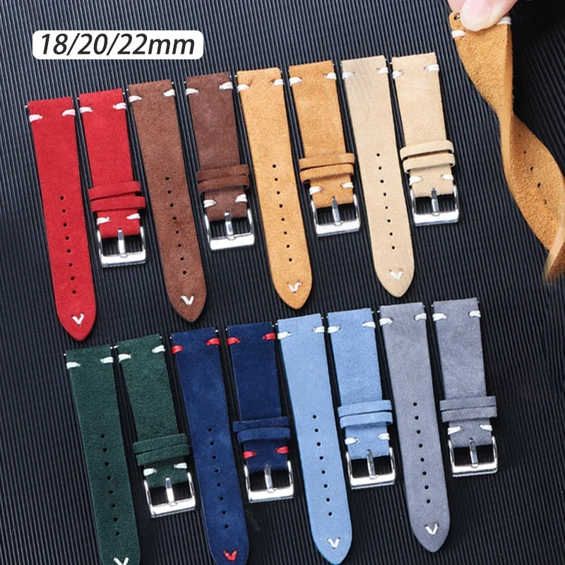 18/20/22mm Watchband Universal Strap Smartwatch Replacement Band Bracelet for Samsung Galaxy Suede Belt for Huawei Watch Band