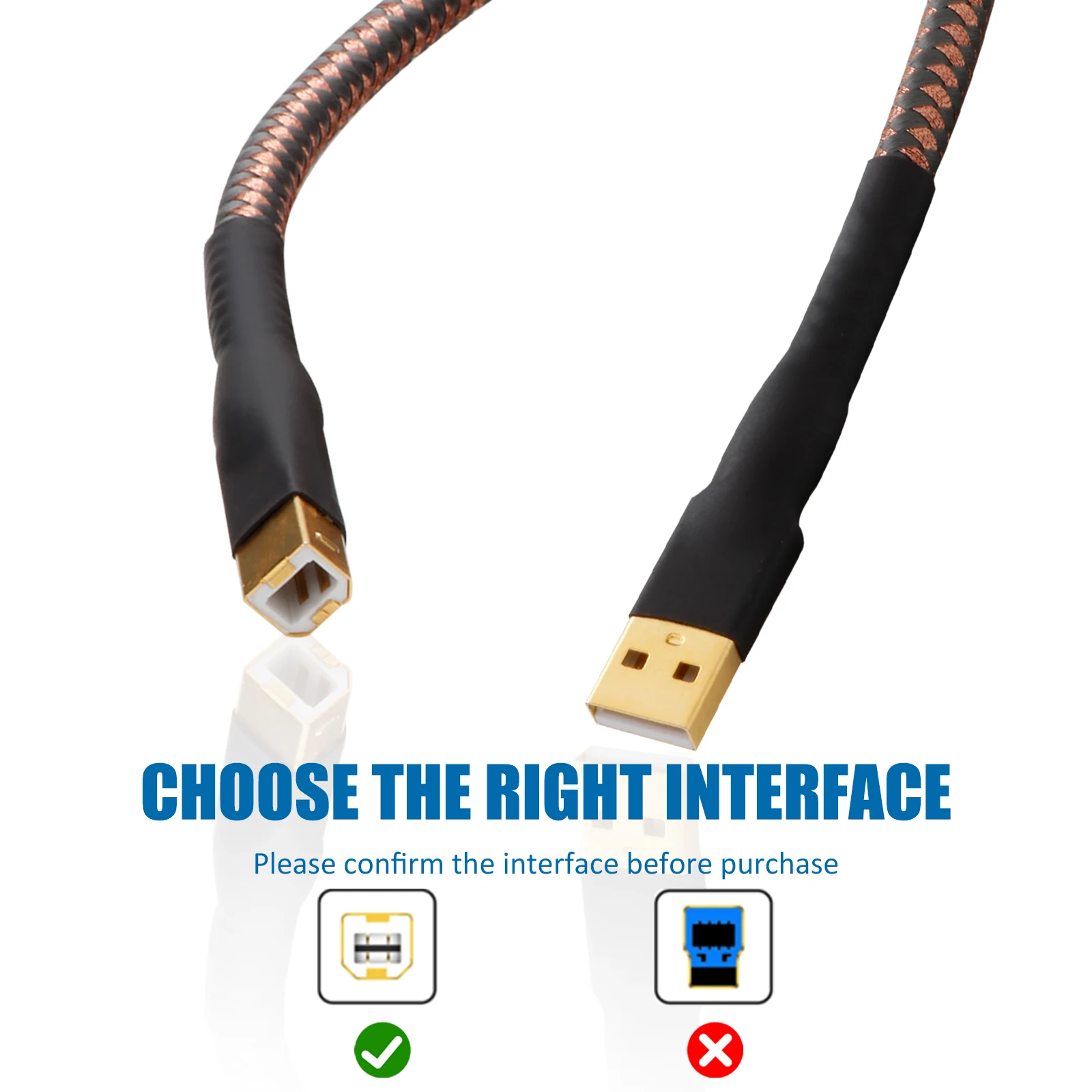 

High-end USB2.0 Type A Male to B Male Printer/Scanner Cord Cable High Speed for Printer Monitor External Hard Drivers Scanner