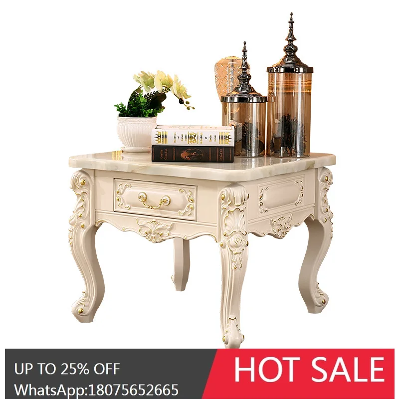

HLZ European Style Side Small Coffee Table Simple Mini Small Square Table Corner Table Sofa Side Cabinet