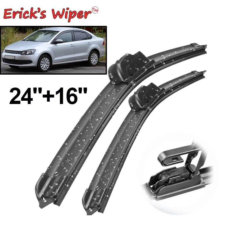 Erick\'s Wiper Front Wiper Blades For VW Polo Sedan / Vento 2010 - 2017 Windshield Windscreen Window Car Rain Brushes 24\