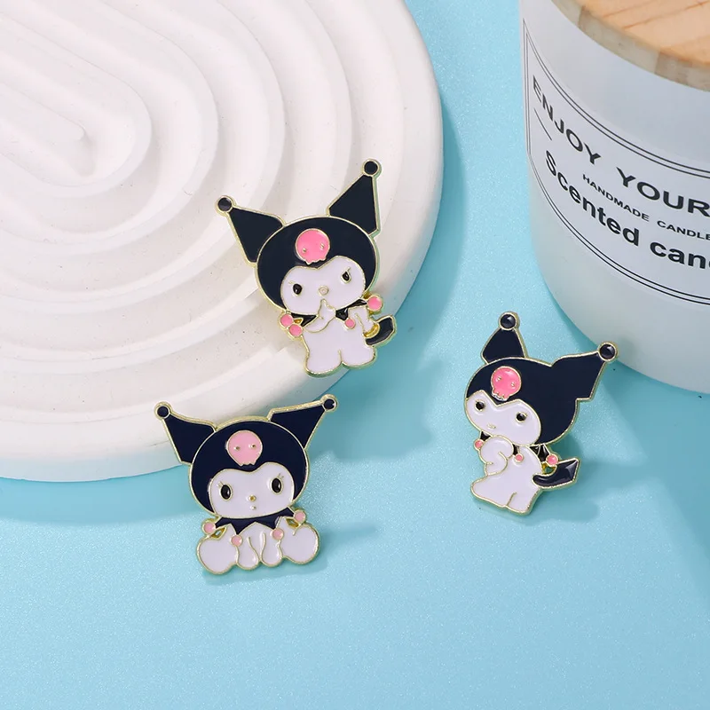 Sanrio Hello Kitty Kuromi Cute Kit Cat Lapel Pins for Backpacks Brooches for Women Enamel Pin Gift Fashion Jewelry Accessories