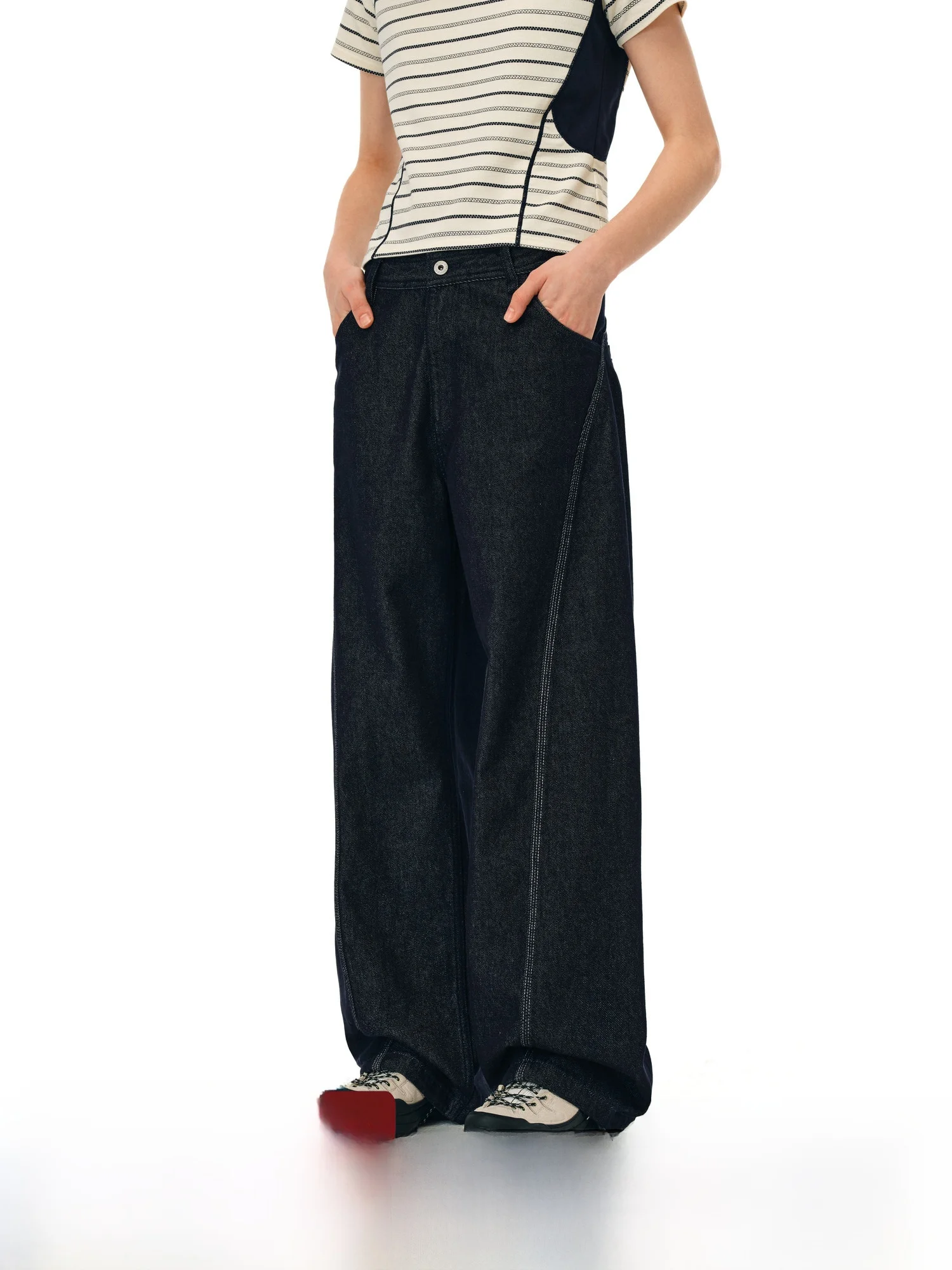 

Outdoor Original Color Jeans Loose Straight Casual Jeans Basic Loose Straight Leisure Jeans for Men And Women Youth Faion
