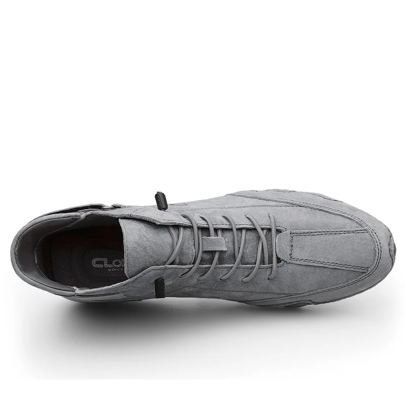 CLOHOO Lässige Stiefeletten für Herren, zum Schnüren, zum Gehen, leicht, bequem, für Motorrad, Outdoor, Winter, warme Modeschuhe – Detail 9
