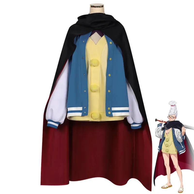 

Anime Dan Da Ken Seiko Ayase Cosplay Costume Dandadan Blue Baseball Uniform Coat Black Cloak Skirt Wig Woman Sexy Carnival Suits