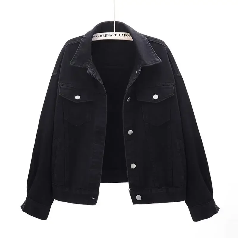 Women Short Korean Loose Bf Long-sleeved Jackets Female Casual Solid Tops Fashion 2024 Spring Summer New Color Thin Denim Coats