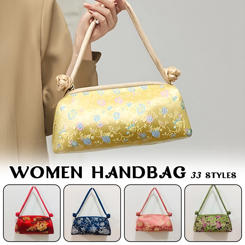 

Fashion Luxury Designer Chinese Style Silk Bag Embroidered Women Bag Japanese Handbag Totes Cheongsam Female Cosplay Bags Clutch