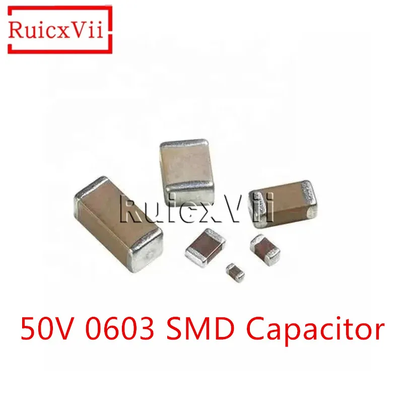 1000pcs 50V 0603 SMD Capacitor 1nF 1.5nF 1.8nF 2.2nF 2.7nF 3.3nF 3.9nF 4.7nF 5.6nF 10nF 18nF 22nF 27nF 39nF 47nF 56nF 68nF 100nF