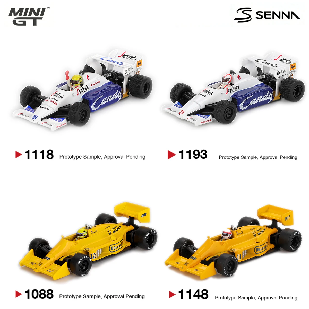 MiniGT 1:64 Ayrton Senna F1 Toleman TG184 #19 MiniGT 1118/1193& Lotus 99T #12 Monaco Winner MiniGT 1088/1148 Diecast Model Car view 3