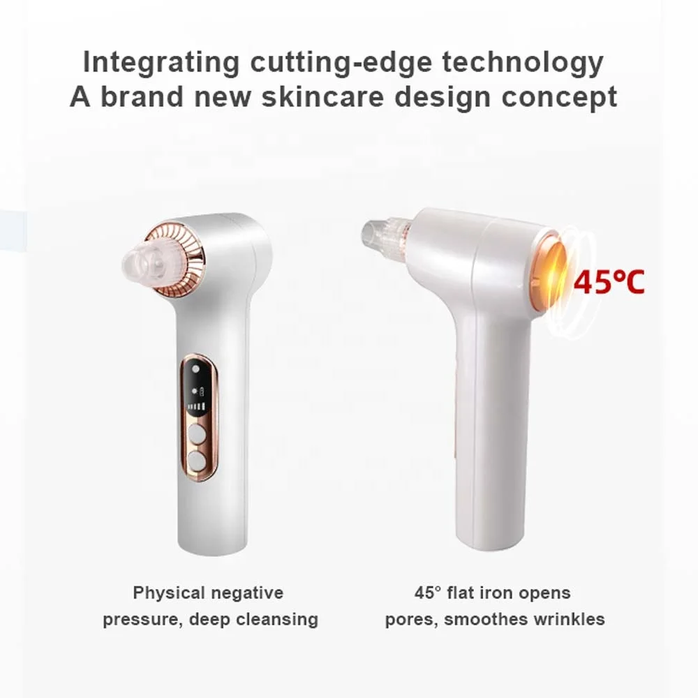 Strumento di bellezza elettrico Aspirazione di ossigeno Impacco caldo Pulizia profonda Detergente per viso nero Aspirapolvere per rimozione punti neri Detergente per pori
