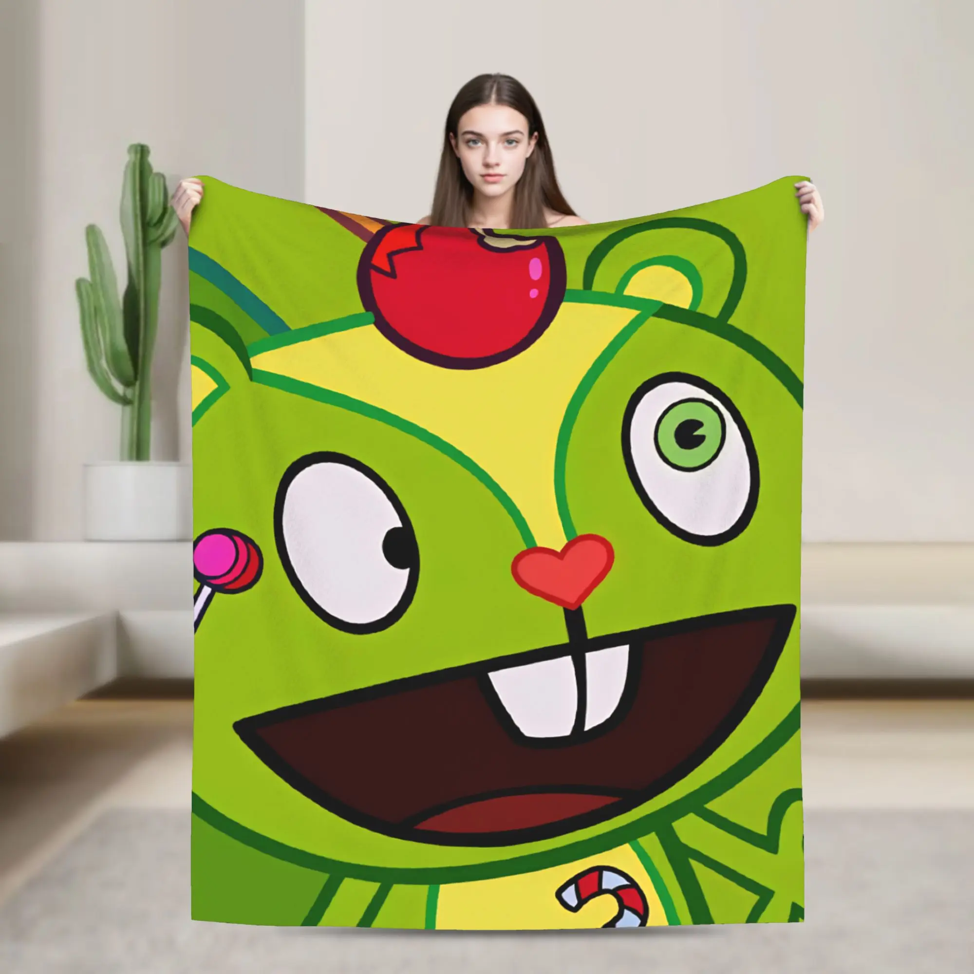Cartoon H-Happy Tree F-Friends Plush Blanket Children  Flannel Throw Blanket For Bedroom Super Warm Design Quality