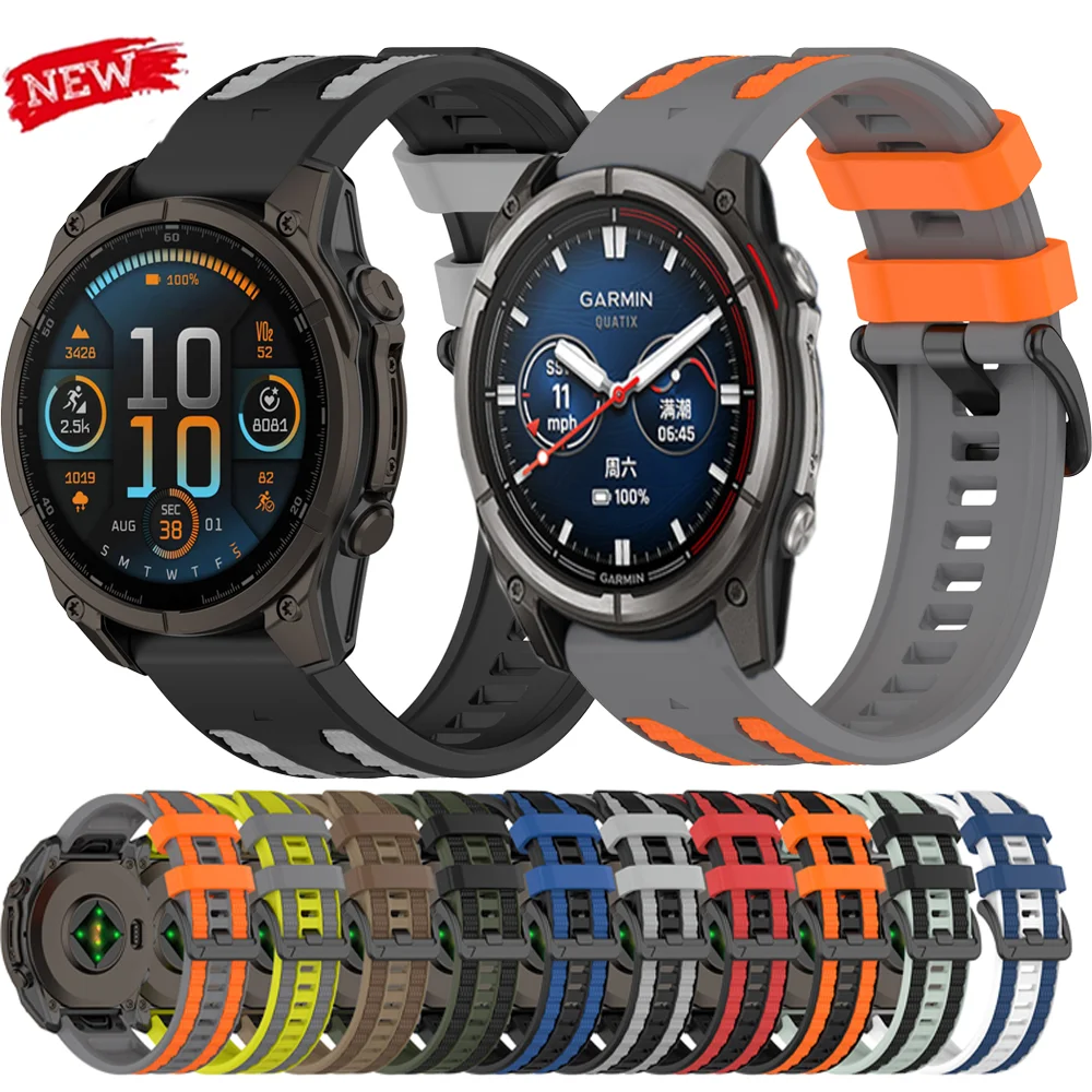 Quick Fit 22mm 26mm Silikonarmband für Garmin Tactix 8 Quatix 8 Fenix 8 51mm 47mm 7X Sport Armband Garmin 970 965 955 Handgelenksband
